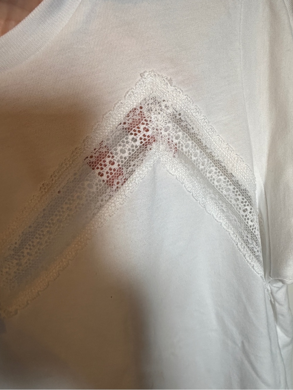 NWT All Saints Lace Inset Tee - Picture 3 of 9